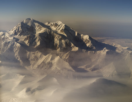 Aerial composite of Mt Denaly (McKinley). 6 images used.