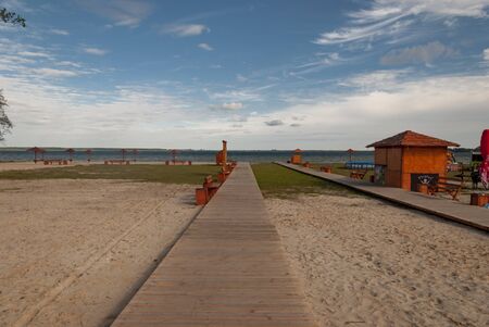 ladder to the seaの写真素材