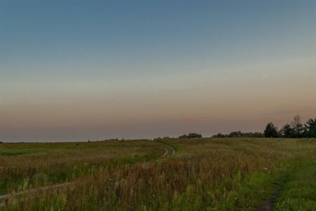 Magic landscape is evening, sunset over the field.の写真素材