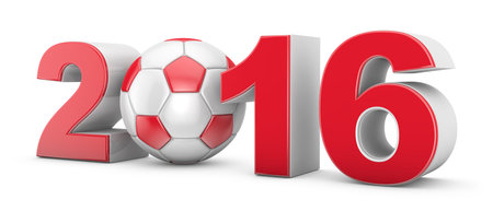 Soccer ball 2016 year on a White Background