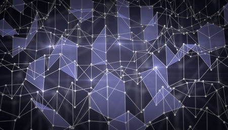 abstract background in the form of a network of triangles. 3d render.