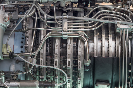 Detailed exposure of a turbo jet engine.の写真素材