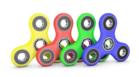 Spinners of different colors with ball bearings. 3d rendering.の写真素材