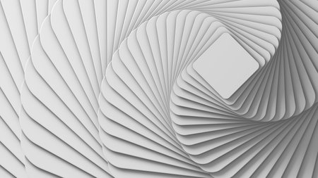 abstract white geometric background in the form of squares with rounded corners. 3D render.の写真素材
