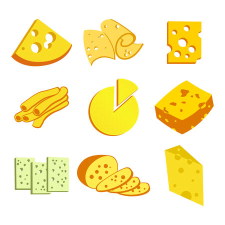 Whole cheese icons vectoのイラスト素材