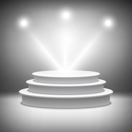 Illuminated stage podium vector のイラスト素材