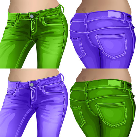 jeans female jeans, girl, female, fashion, young, denim, model, beauty, beautiful, attractive, sexy, slim, white, adult, body, woman,のイラスト素材