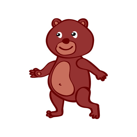 Hand-drawn cartoon vector wild Bear illustrationのイラスト素材