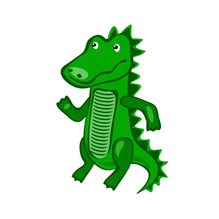 Hand-drawn cartoon vector wild Crocodile illustrationのイラスト素材