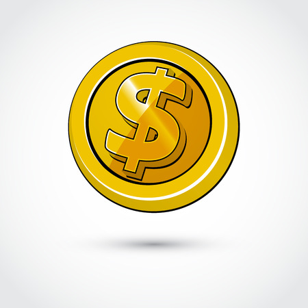 conceptual coin money isolated on a white backgroundのイラスト素材
