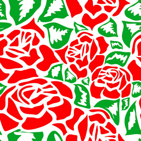 Seamless abstract red roses background  vector pattern artのイラスト素材