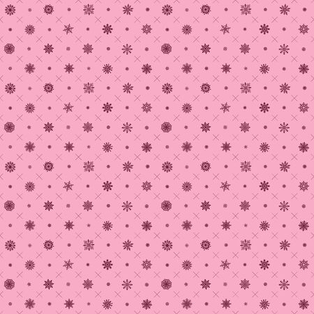 Seamless pattern with christmas elements. Vector pink Seamless pattern with snowflakesのイラスト素材