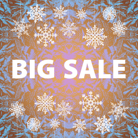 Winter sale background banner and snow. Sale. Winter sale. Christmas sale. New year sale. Vector illustrationのイラスト素材