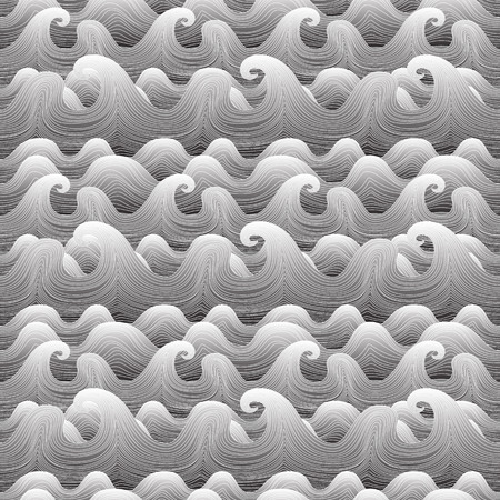 Seamless wavy pattern. Vector illustration pattern wave river vector ocean wallpaper ornamentのイラスト素材