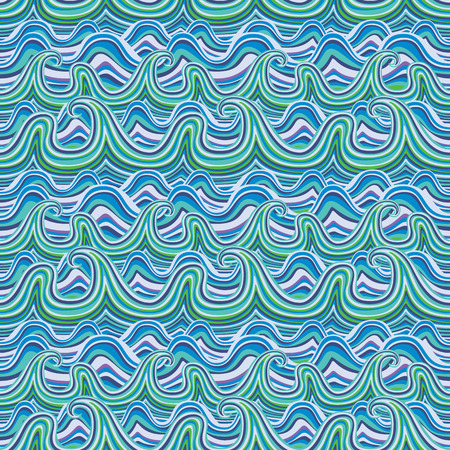 Seamless wavy pattern. Vector illustration pattern wave river vector ocean wallpaper ornamentのイラスト素材
