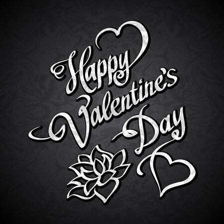 valentines day vintage lettering background lettering Greeting Card on red background vector illustrationのイラスト素材