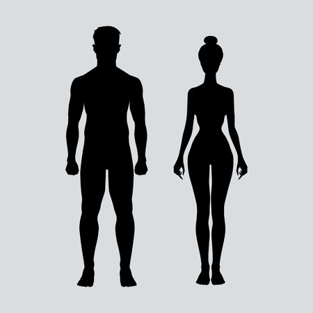 man and woman icon body vector figure sport  artのイラスト素材