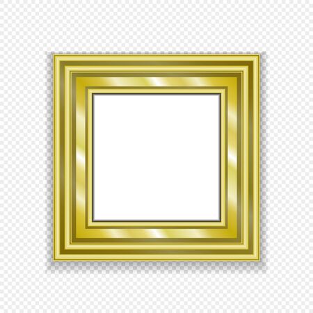 Gold Vintage Frame. Decorative Vector Frame with Place for Text, Picture or Designのイラスト素材