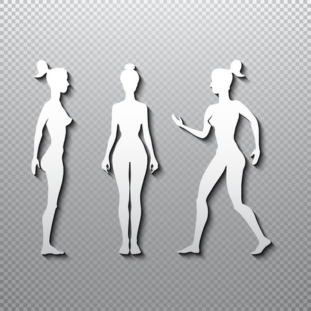 Vector silhouette of a woman on a white background artのイラスト素材