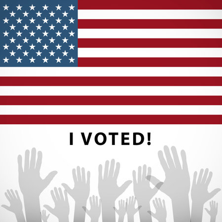 3d Vote pin with USA flag art vector symbolのイラスト素材