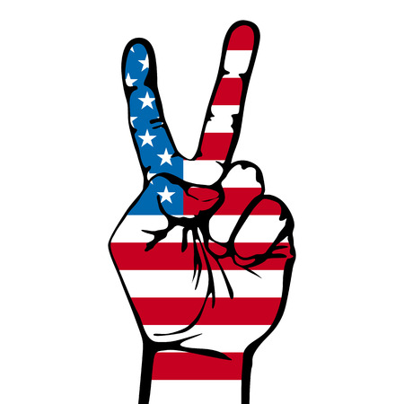 America victory finger , t-shirt graphics, vectors artのイラスト素材