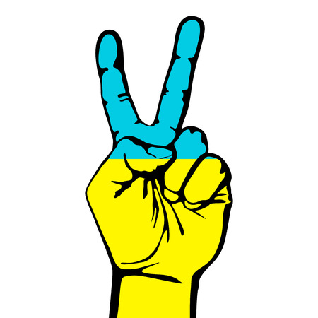 Peace Sign of the Ukrainian flag artのイラスト素材