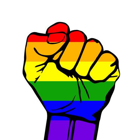Vector card with lgbt support phrase. fight for gay rightsのイラスト素材