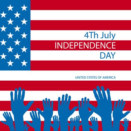 Independence day American signs hanging with chain, vector illustration artのイラスト素材