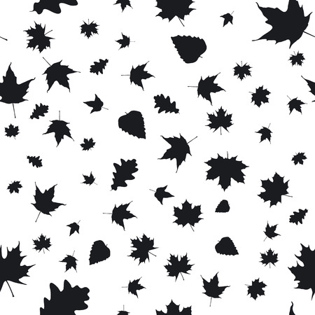 Seamless pattern with colorful autumn leaves. Vector illustration.のイラスト素材