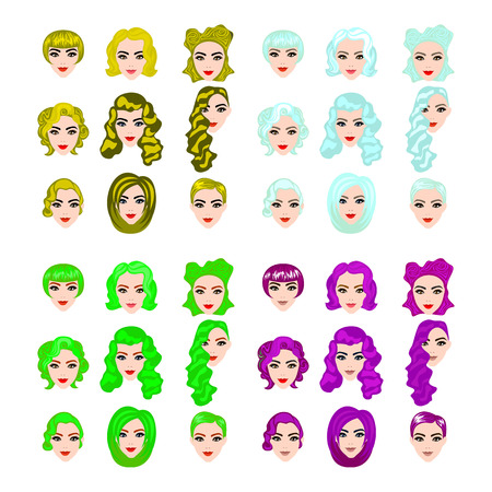 Female punk hair Punk hairstyles for womenのイラスト素材