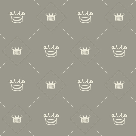 Simple seamless vector pattern with crown artのイラスト素材