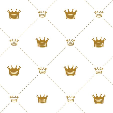 Simple seamless vector pattern with crown artのイラスト素材