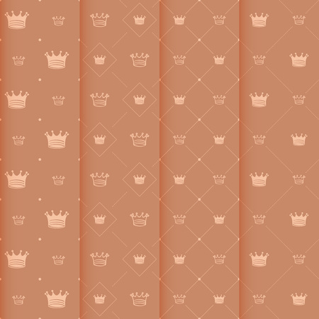 Simple seamless vector pattern with crown artのイラスト素材