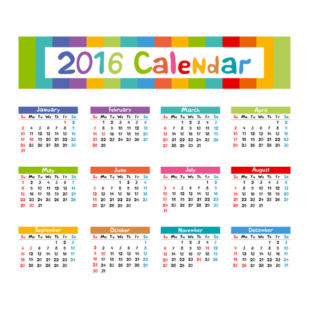 2016 Calendar - illustration vector kids hand made artのイラスト素材