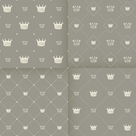 Simple seamless vector pattern with crown artのイラスト素材