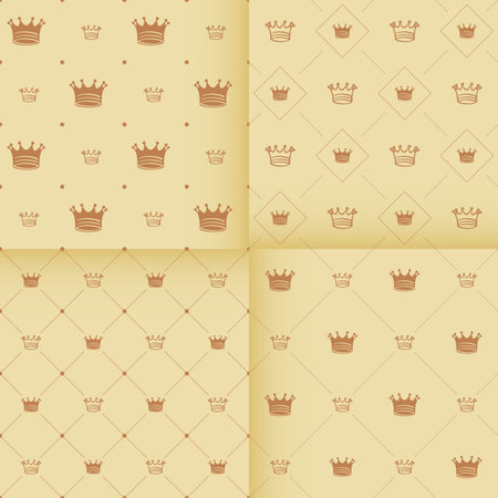 Simple seamless vector pattern with crown artのイラスト素材