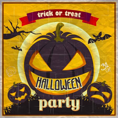 Happy Halloween Poster. Vector illustration. artのイラスト素材