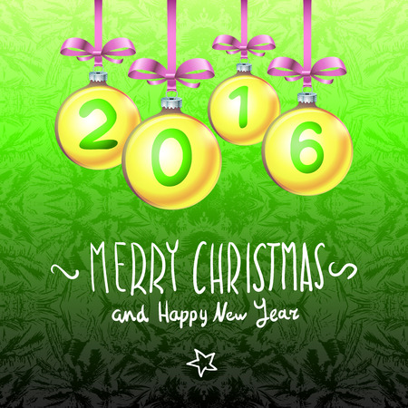 2016 Merry Christmas and Happy New Year artのイラスト素材