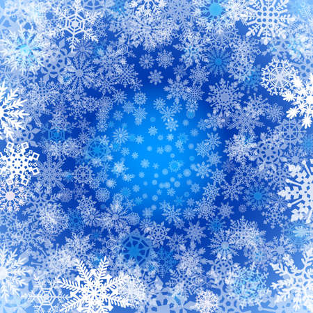 Christmas snowflakes background Blue background with snowflakes. Vector illustration artのイラスト素材