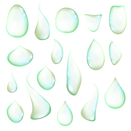 Water clean drops on green background artのイラスト素材