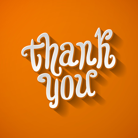 Thank You Hand lettering Greeting Card. Typographical Vector Background. Handmade calligraphy. Easy paste to any background artのイラスト素材