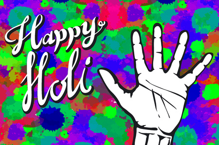 illustration of abstract colorful Happy Holi background artのイラスト素材