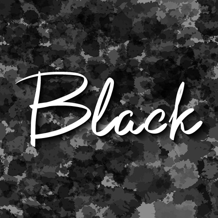 watercolor black round shapes. Hand-drawn monochrome splashes stains textures on white background. Vector elements. Halloween grunge background. seamless watercolor drops pattern. hand-written name of the black. artのイラスト素材