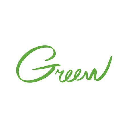 Vector green  hand drawn design hand-written name of the color green artのイラスト素材
