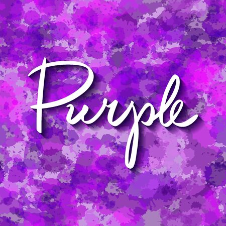 Abstract watercolor polka dots background. Hand painted seamless pattern for print on fabric or wrapping paper. Watercolor art, hand-written name of the color purpleのイラスト素材