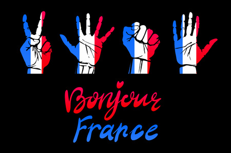 France flag icon set. vector illustration artのイラスト素材