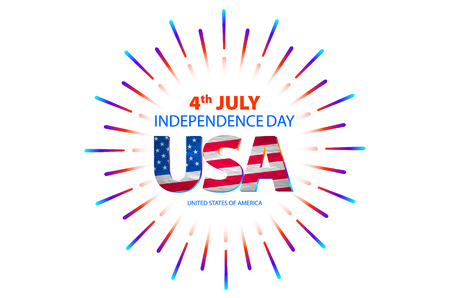 4th of July independence day background. Independence day concept. 4th July independence day with fireworks background. vector artのイラスト素材