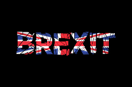 Brexit Text Isolated. Brexit cracks Text Isolated. United Kingdom exit from europe relative image. Brexit named politic process. Referendum theme artのイラスト素材
