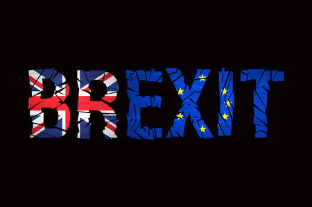 Brexit Text Isolated. Brexit cracks Text Isolated. United Kingdom exit from europe relative image. Brexit named politic process. Referendum theme artのイラスト素材