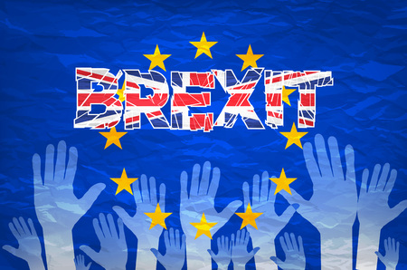 Brexit Text Isolated art vector colorfull hand artのイラスト素材